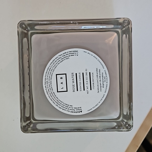 Rose Water Coconut Wax Blend Candle LAB Candles - Picture 5 of 5